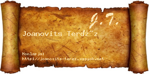 Joanovits Teréz névjegykártya